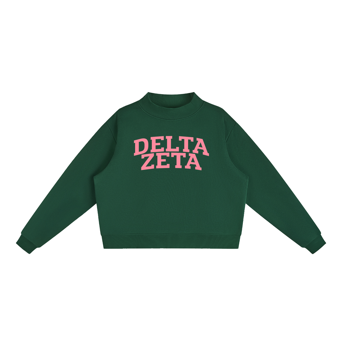 Delta Zeta Pink Mock Neck Sweatshirt