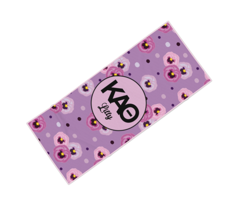 Kappa Alpha Theta Personalized Pansy Beach Towel - Ivy Society