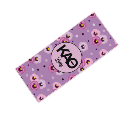Kappa Alpha Theta Personalized Pansy Beach Towel - Ivy Society