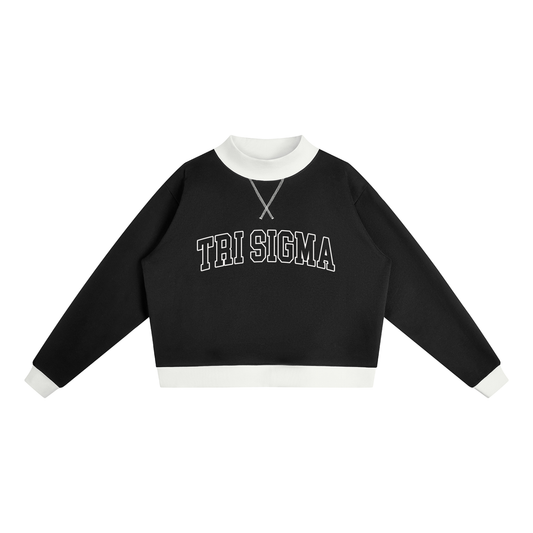 Tri Sigma Two Tone Mockneck Sweatshirt