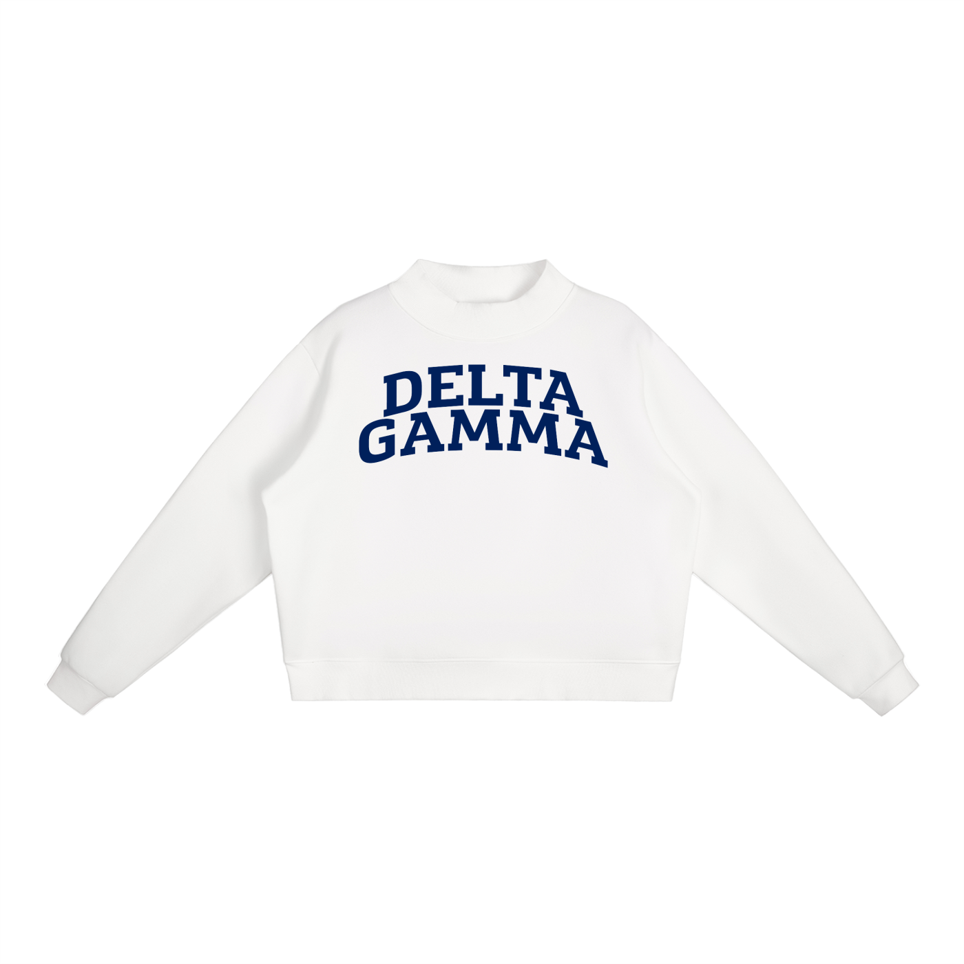 Navy Delta Gamma Fleece Mock Neck Sweatshirt - Ivy Society