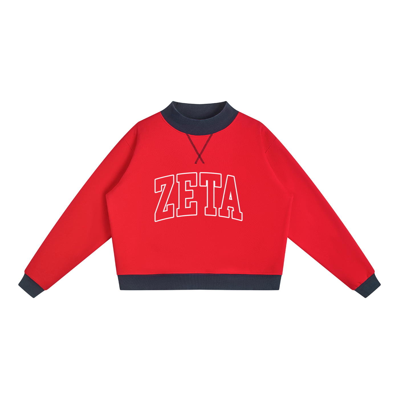 Zeta Tau Alpha Two Tone Mockneck Sweatshirt