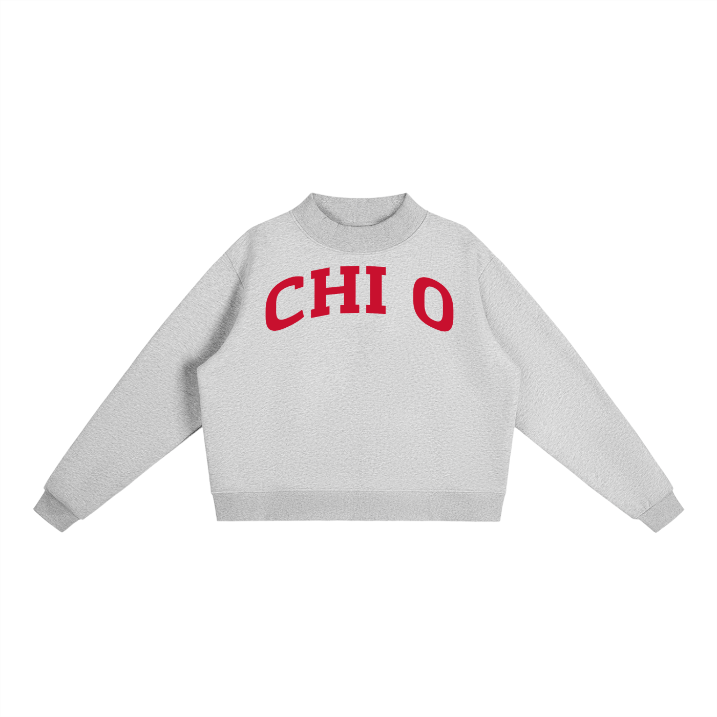 Red Chi Omega Mock Neck Sweatshirt - Ivy Society