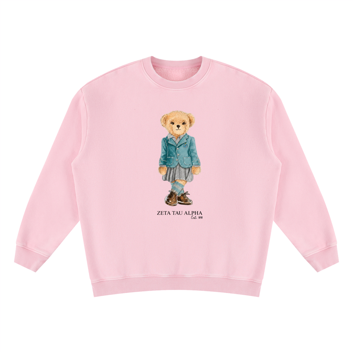 Zeta Tau Alpha Sorority Bear Vintage Wash Sweatshirt