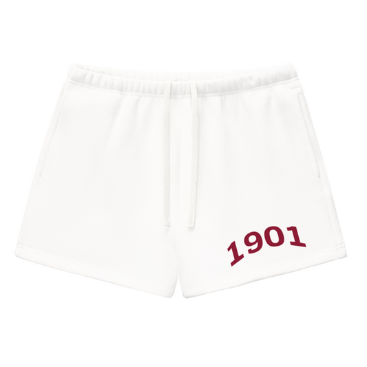 Maroon Alpha Sigma Alpha Fleece Drawstring Shorts