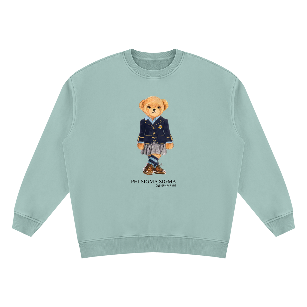Phi Sigma Sigma Sorority Bear Vintage Wash Sweatshirt