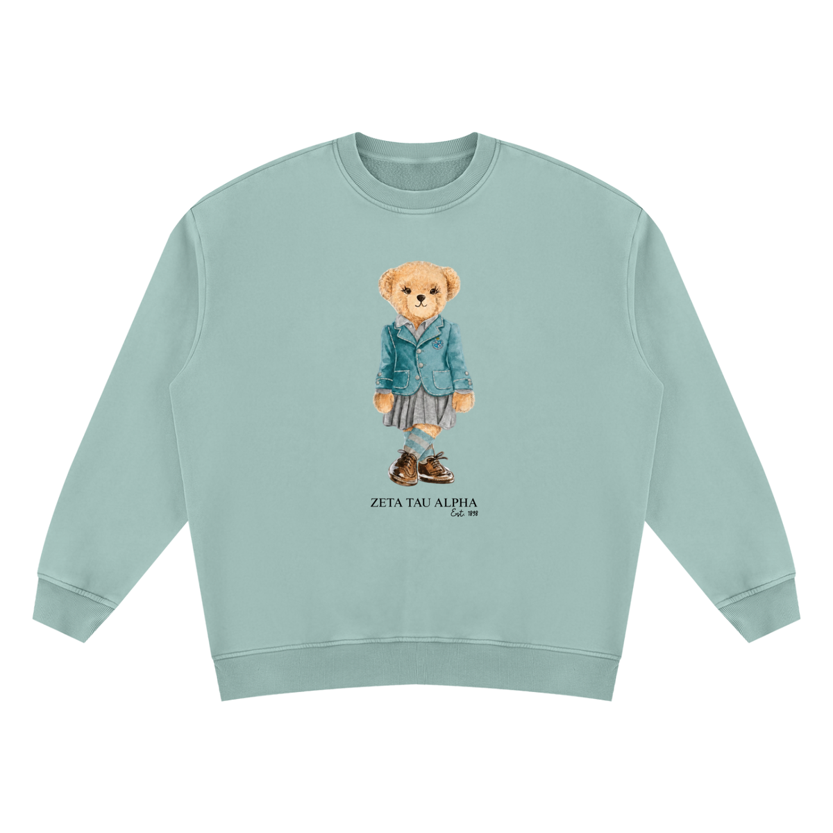 Zeta Tau Alpha Sorority Bear Vintage Wash Sweatshirt