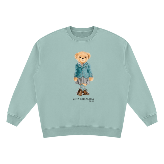 Zeta Tau Alpha Sorority Bear Vintage Wash Sweatshirt - Ivy Society