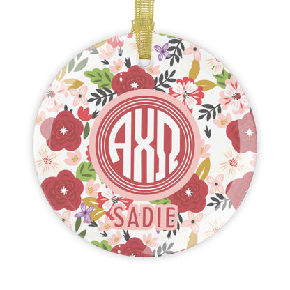 Alpha Chi Omega Personalized Floral Ornament - Ivy Society