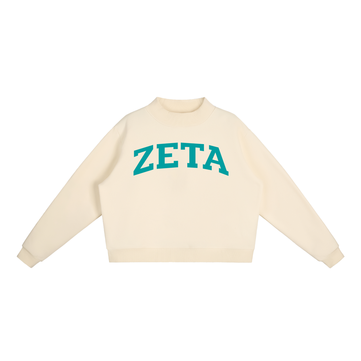 Zeta Tau Alpha Turquoise Mock Neck Sweatshirt