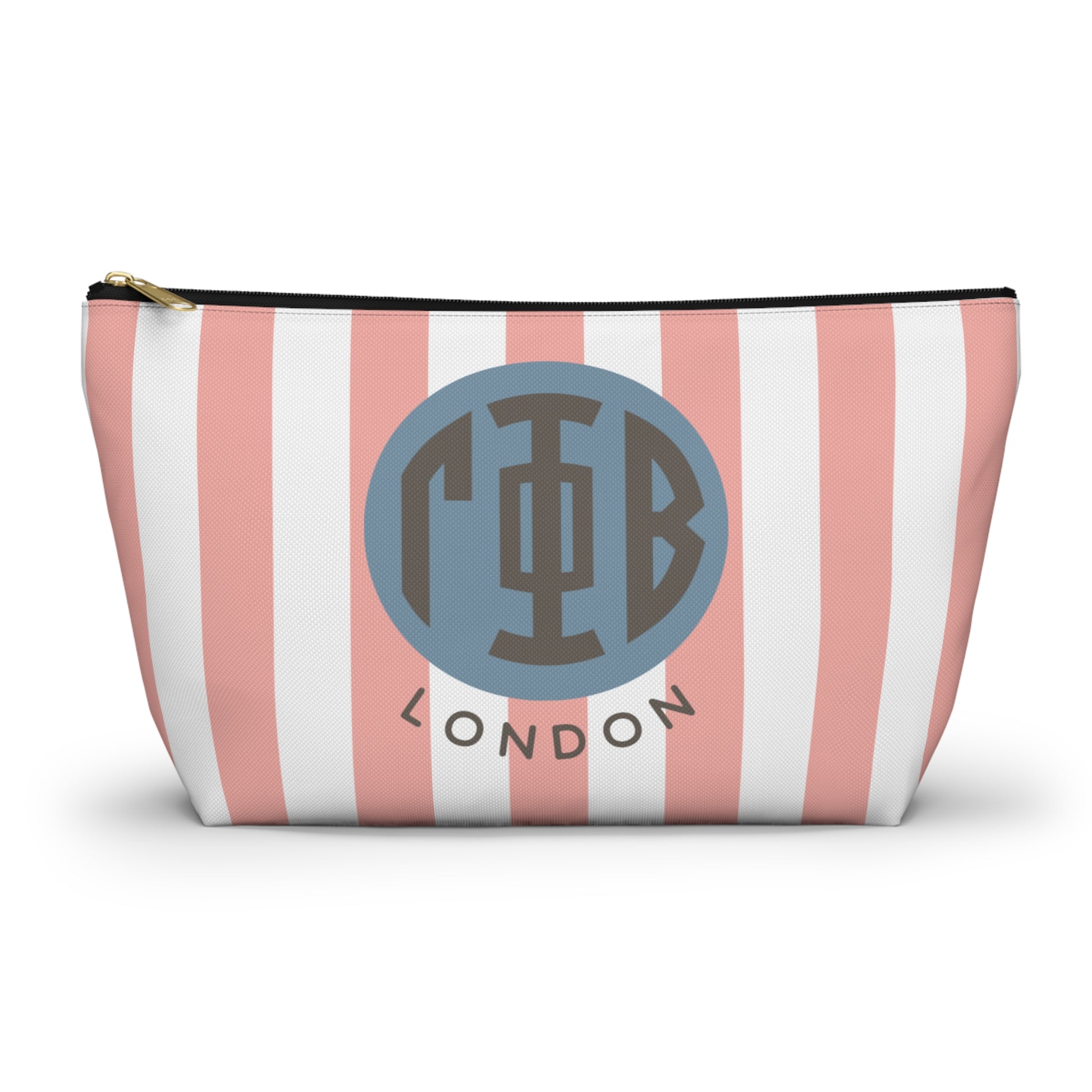 Gamma Phi Beta Personalized Stripe Makeup Bag - Ivy Society
