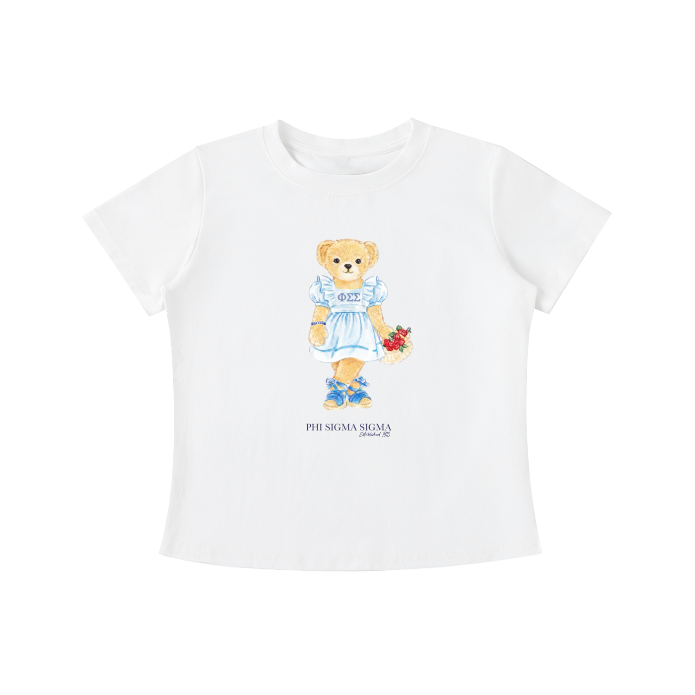 Phi Sigma Sigma Flower Bear T Shirt