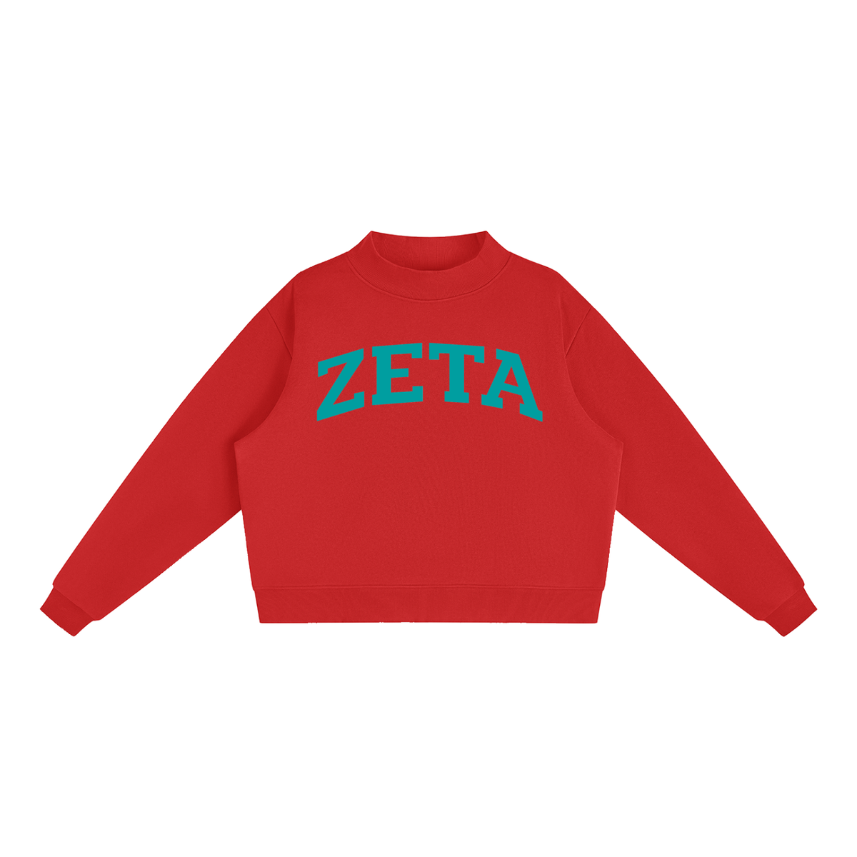Zeta Tau Alpha Turquoise Mock Neck Sweatshirt