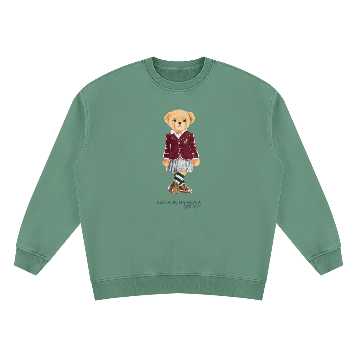 Alpha Sigma Alpha Sorority Bear Vintage Wash Sweatshirt