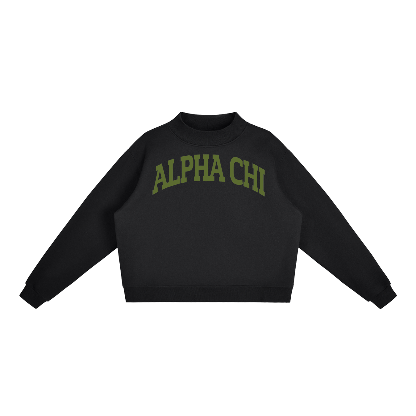 Green Alpha Chi Omega Mock Neck Sweatshirt