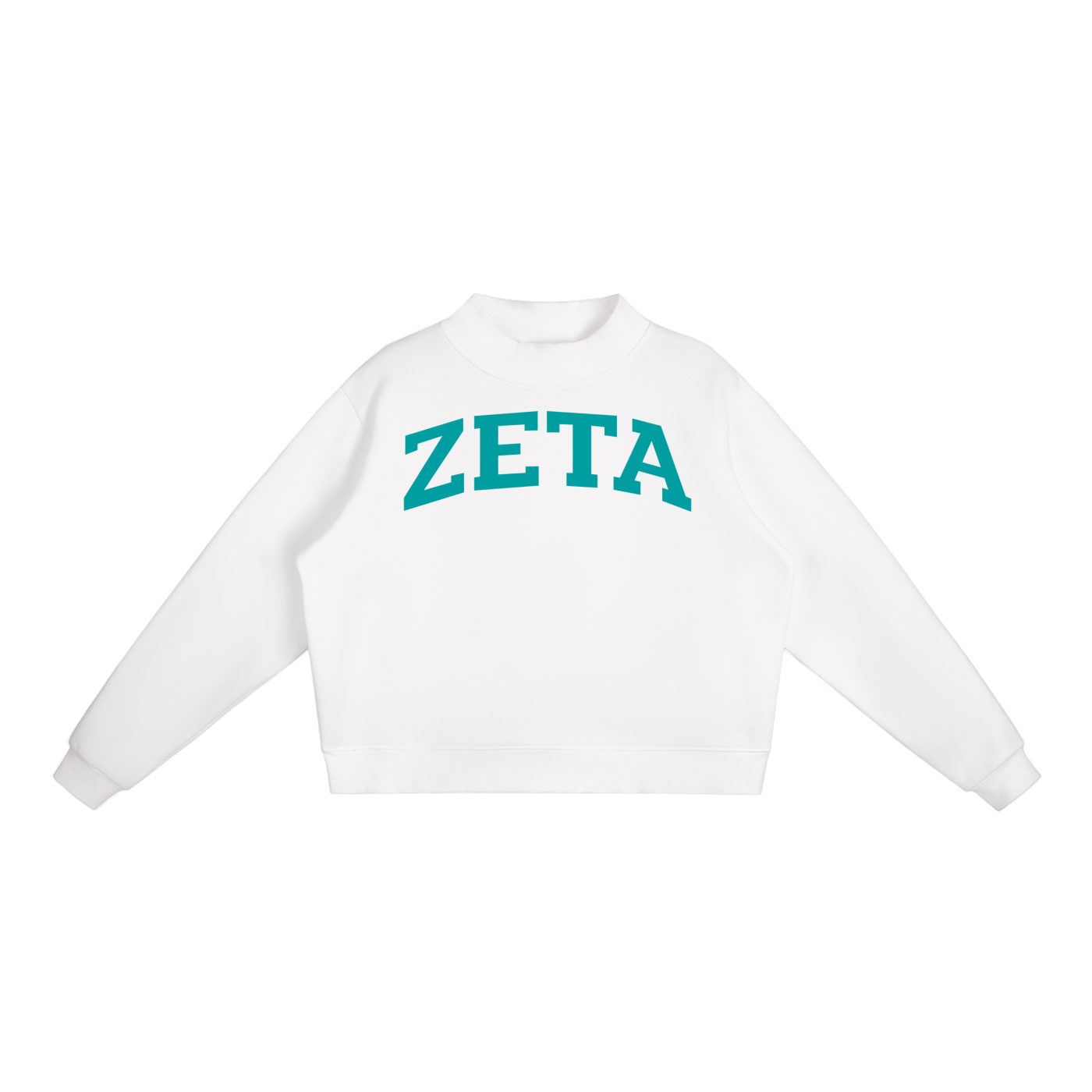 Turquoise Zeta Tau Alpha Mock Neck Sweatshirt