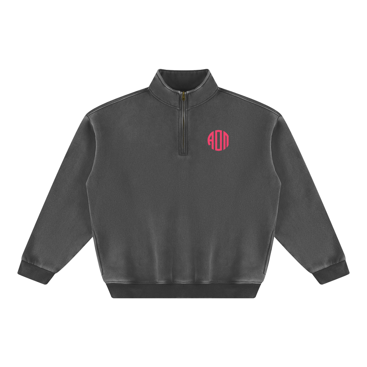 Alpha Omicron Pi Round Monogram Quarter Zip Sweatshirt