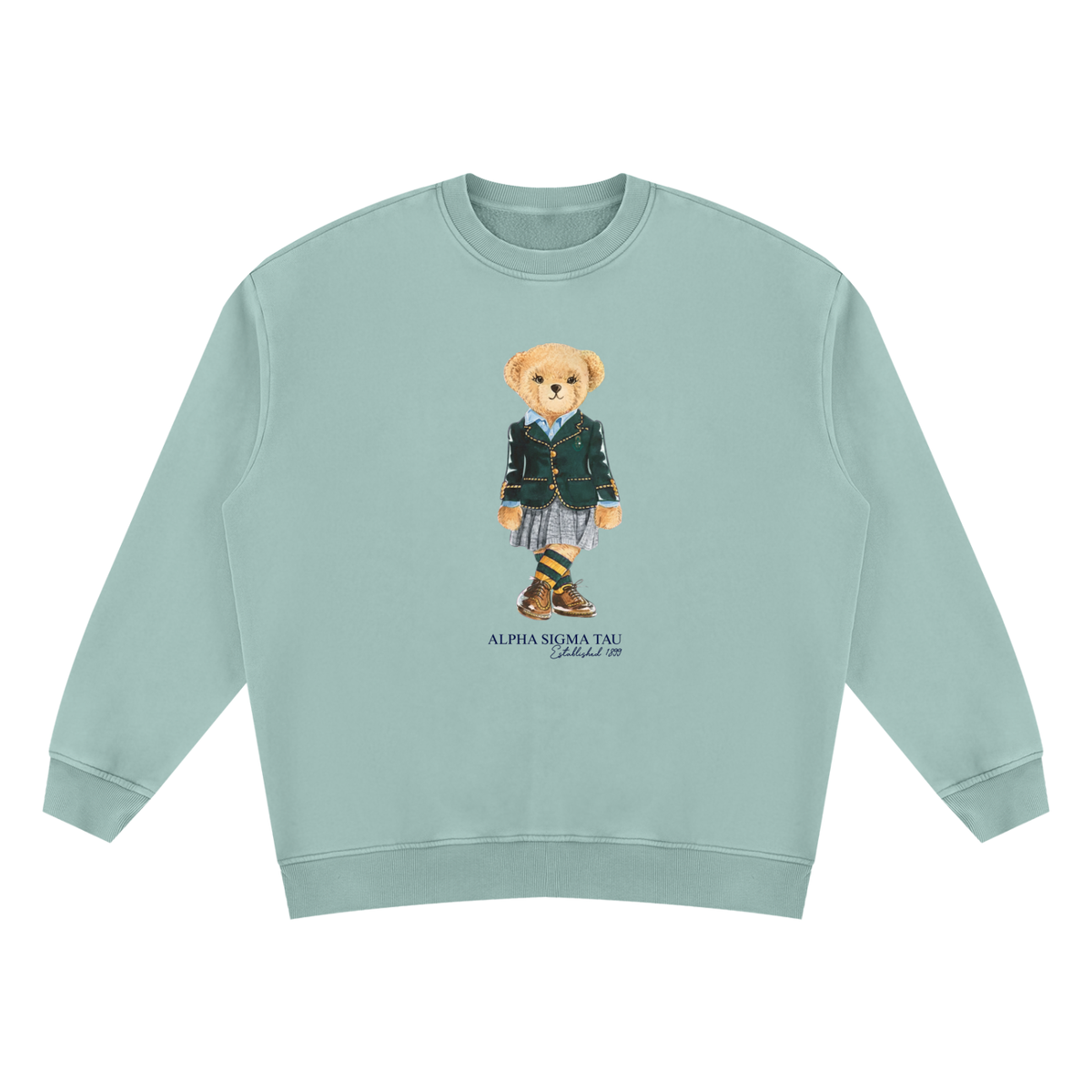 Alpha Sigma Tau Sorority Bear Vintage Wash Sweatshirt