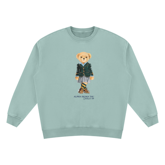 Alpha Sigma Tau Sorority Bear Vintage Wash Sweatshirt - Ivy Society