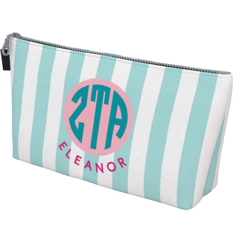Zeta Tau Alpha Monogram Personalized Makeup Bag