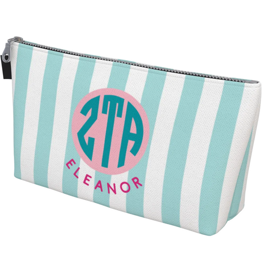 Zeta Tau Alpha Monogram Personalized Makeup Bag