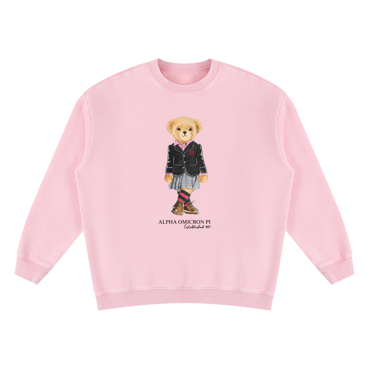 Alpha Omicron Pi Sorority Bear Vintage Wash Sweatshirt
