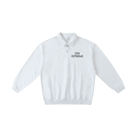 Chi Omega Polo Collar Sweatshirt