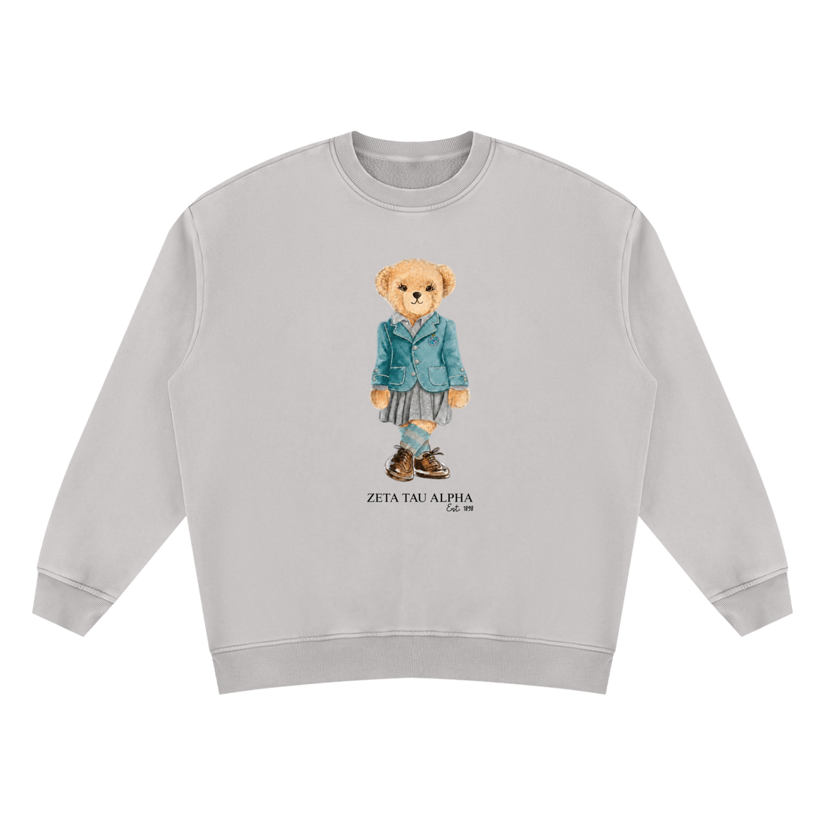 Zeta Tau Alpha Sorority Bear Vintage Wash Sweatshirt