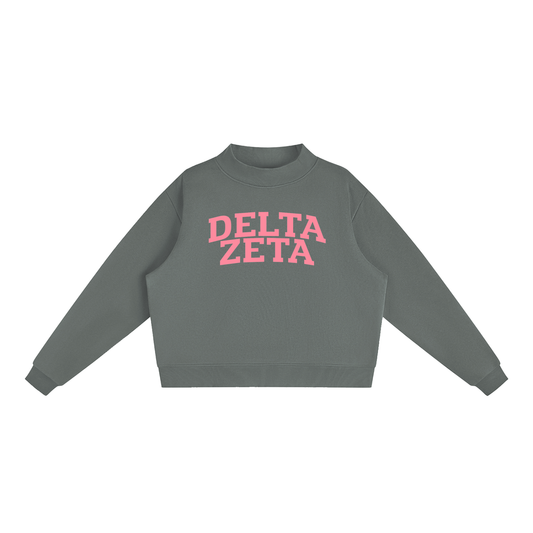 Delta Zeta Pink Mock Neck Sweatshirt