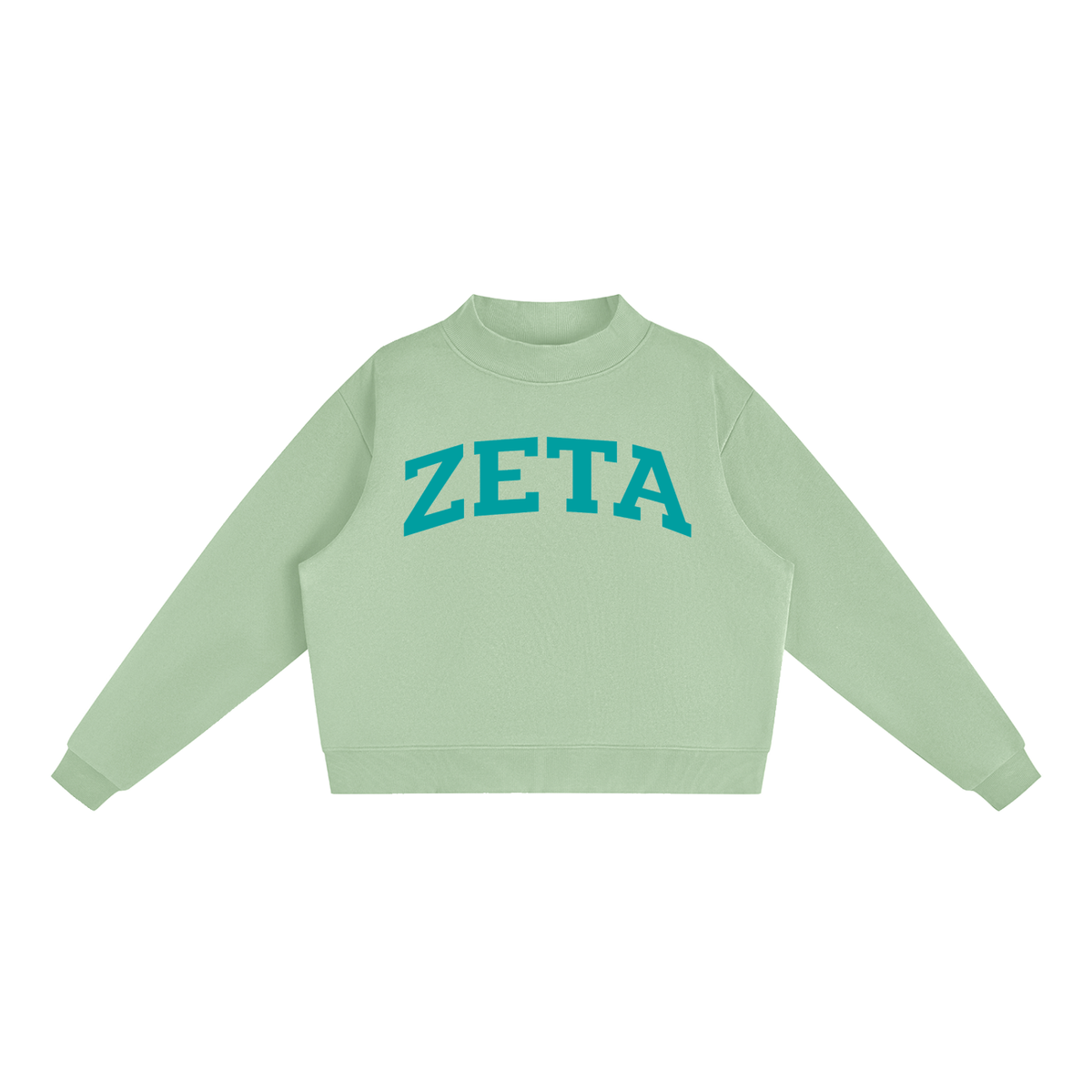 Zeta Tau Alpha Turquoise Mock Neck Sweatshirt