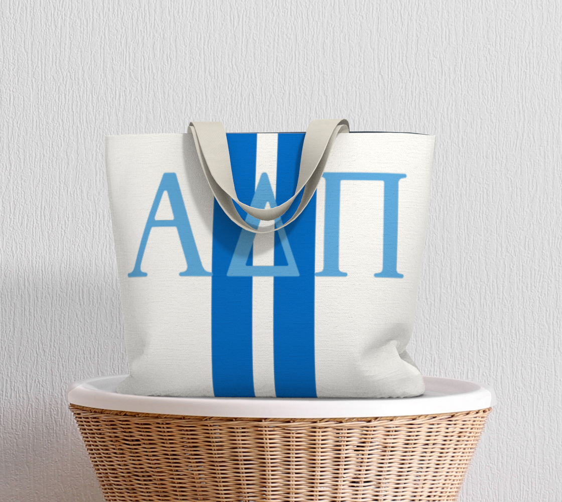 Alpha Delta Pi Personalized Stripe Tote Bag - Ivy Society
