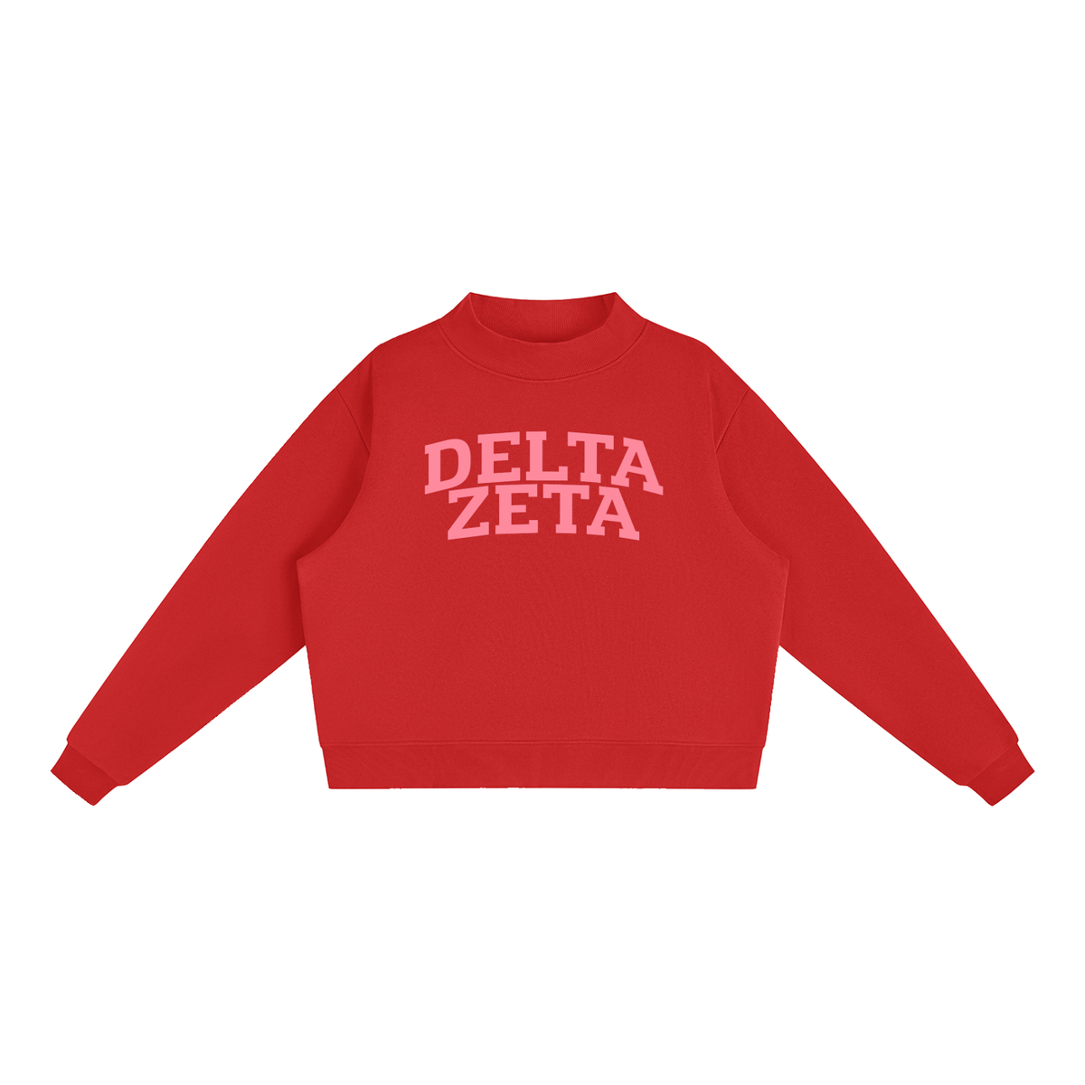 Delta Zeta Pink Mock Neck Sweatshirt