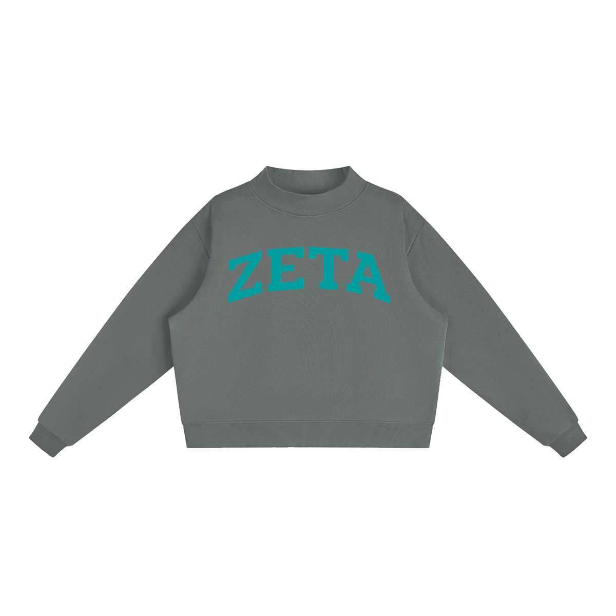 Zeta Tau Alpha Turquoise Mock Neck Sweatshirt