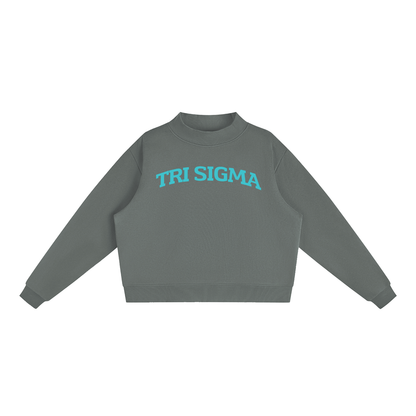 Tri Sigma Blue Mock Neck Sweatshirt