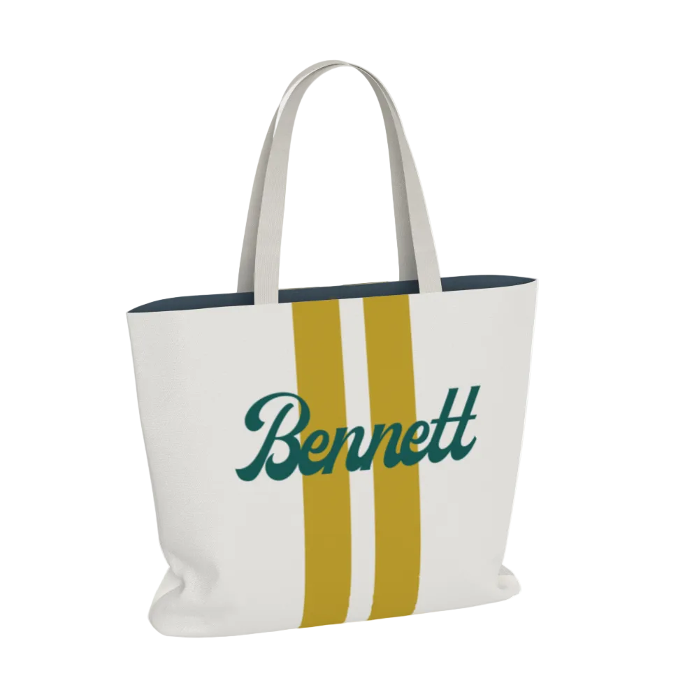 Alpha Sigma Tau Personalized Stripe Tote Bag