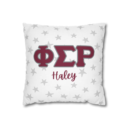 Phi Sigma Rho Personalized Star Throw Pillow Cover - Ivy Society