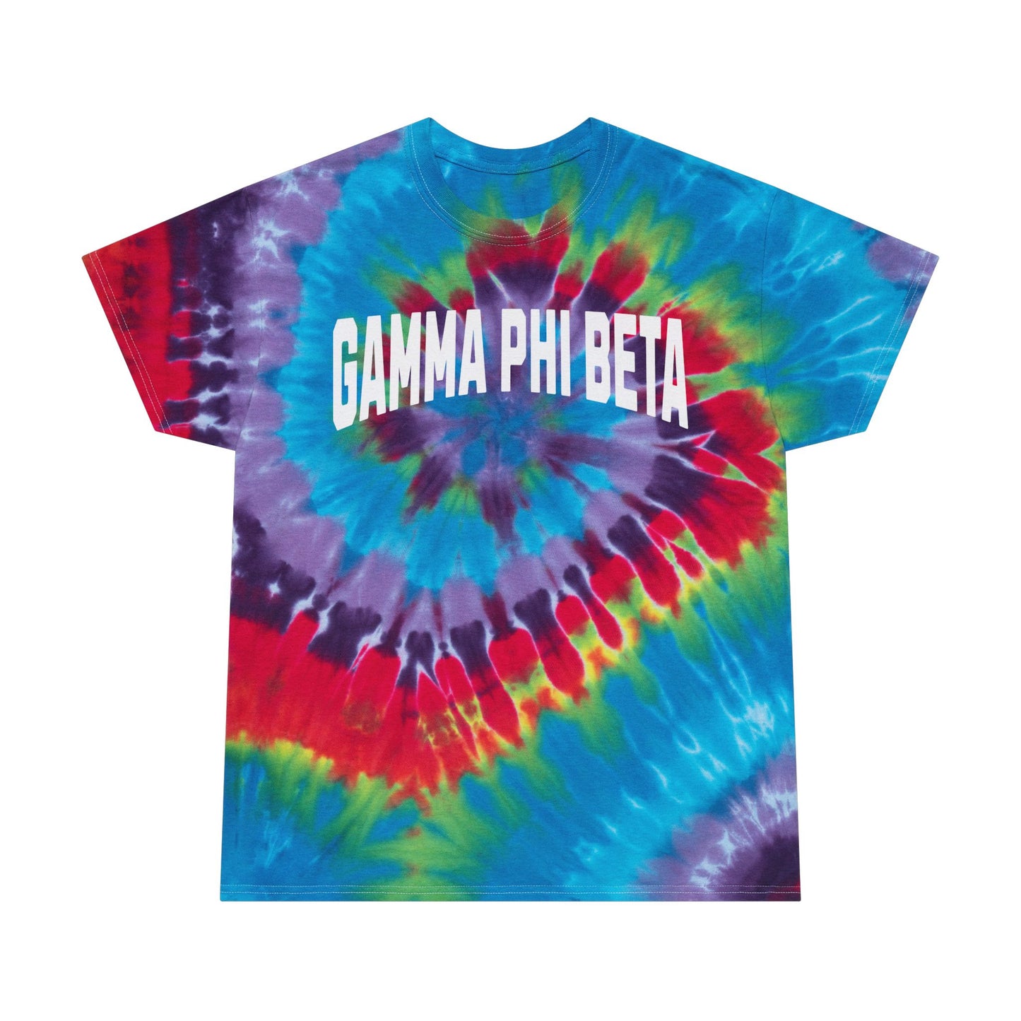 Gamma Phi Beta Tie-Dye Tshirt, sorority tshirt, sorority merch, Gamma Phi Beta merch, Gamma Phi Beta gifts, sorority gifts