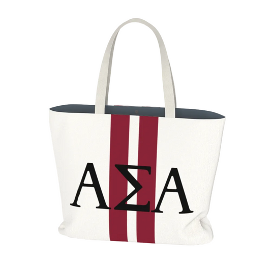 Alpha Sigma Alpha Personalized Stripe Tote Bag