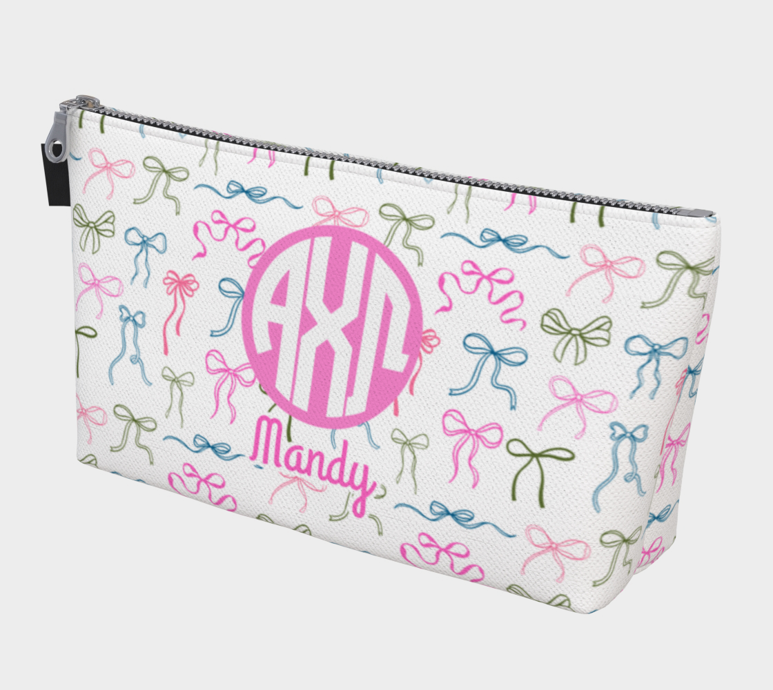 Alpha Chi Omega Personalized Bow Makeup Bag