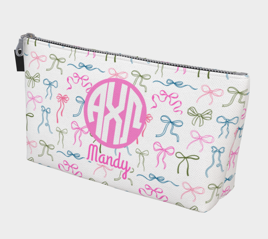 Alpha Chi Omega Personalized Bow Makeup Bag