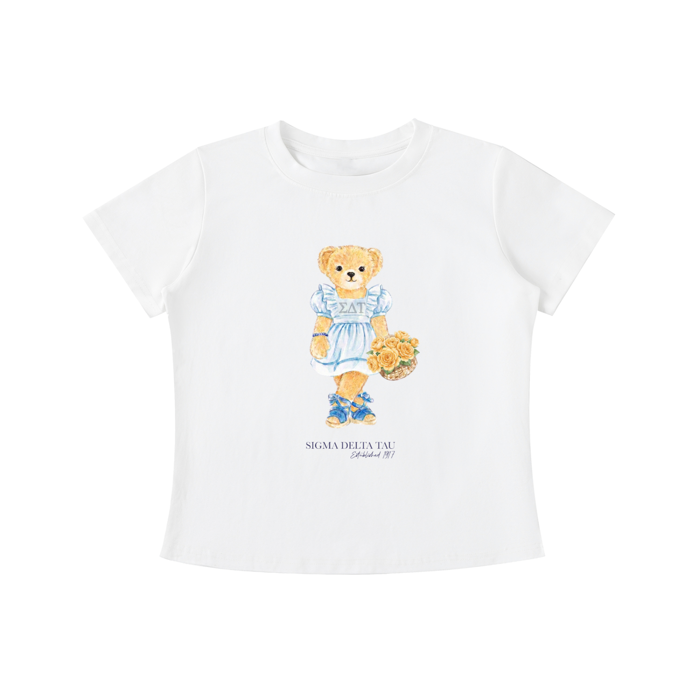 Sigma Delta Tau Flower Bear T Shirt
