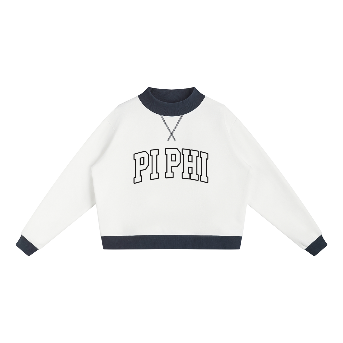 Pi Beta Phi Two Tone Mock Neck Sweatshirt