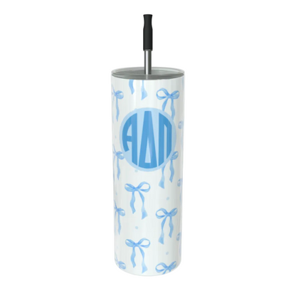 Alpha Delta Pi Monogram Bow Skinny Tumbler - Ivy Society