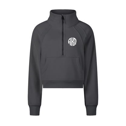 Alpha Chi Omega Monogram Half-Zip Sweatshirt - Ivy Society