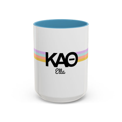 Kappa Alpha Theta Retro Stripe Personalized Mug - Ivy Society