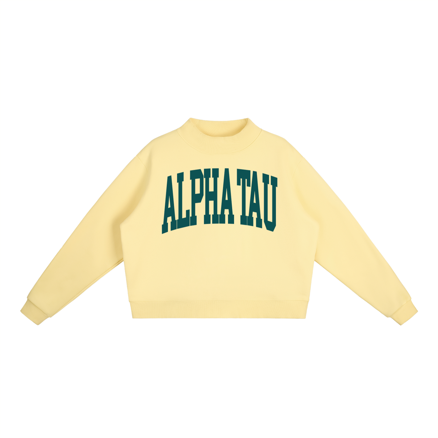 Alpha Sigma Tau Big Mock Neck Sweatshirt - Ivy Society