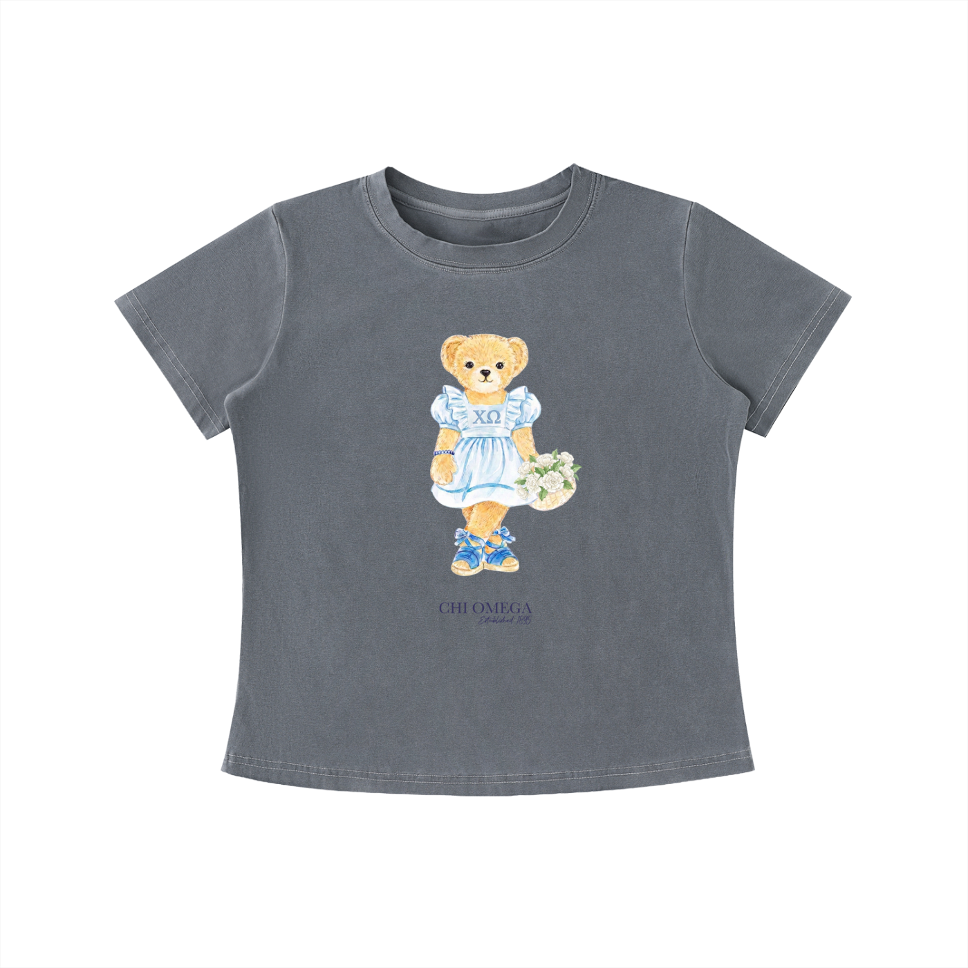 Chi Omega Flower Bear T Shirt
