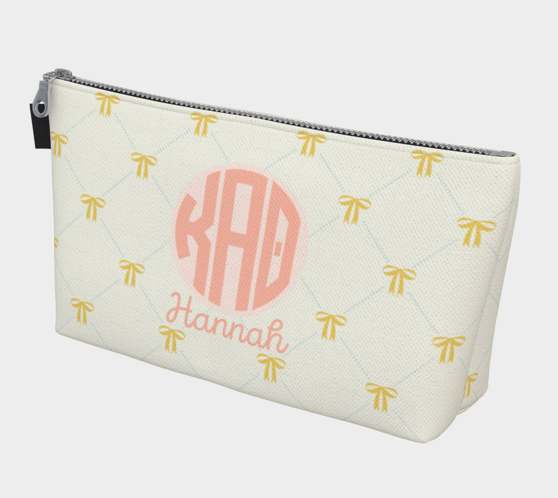 Kappa Alpha Theta Personalized Bow Makeup Bag