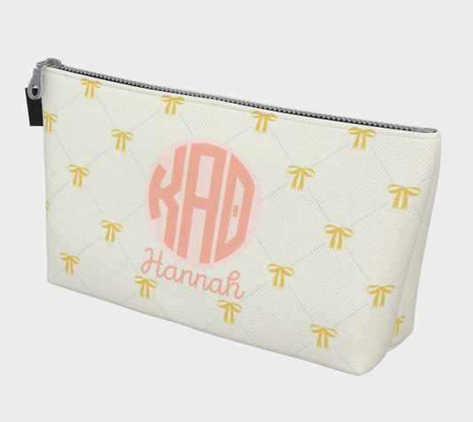 Kappa Alpha Theta Personalized Bow Makeup Bag