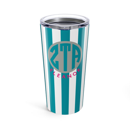 Zeta Tau Alpha Personalized Striped Tumbler